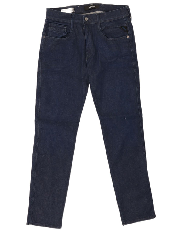 Męskie jeansy REPLAY Anbass Slim W31 L30 Granatowa bawełna
