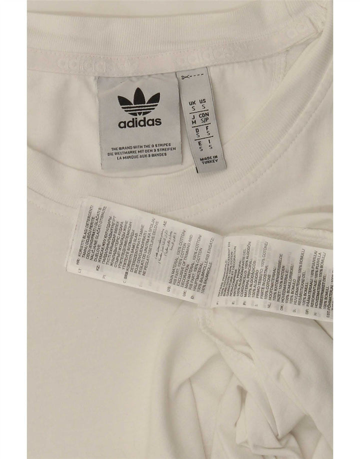 Adidas Męska Koszulka Top Mała Biała Bawełna