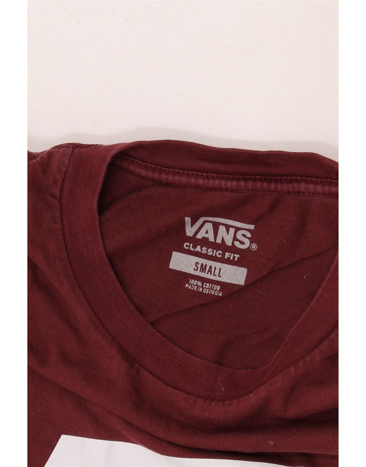 Męski T-shirt Vans o klasycznym kroju z grafiką, mały, bordowy, bawełniany