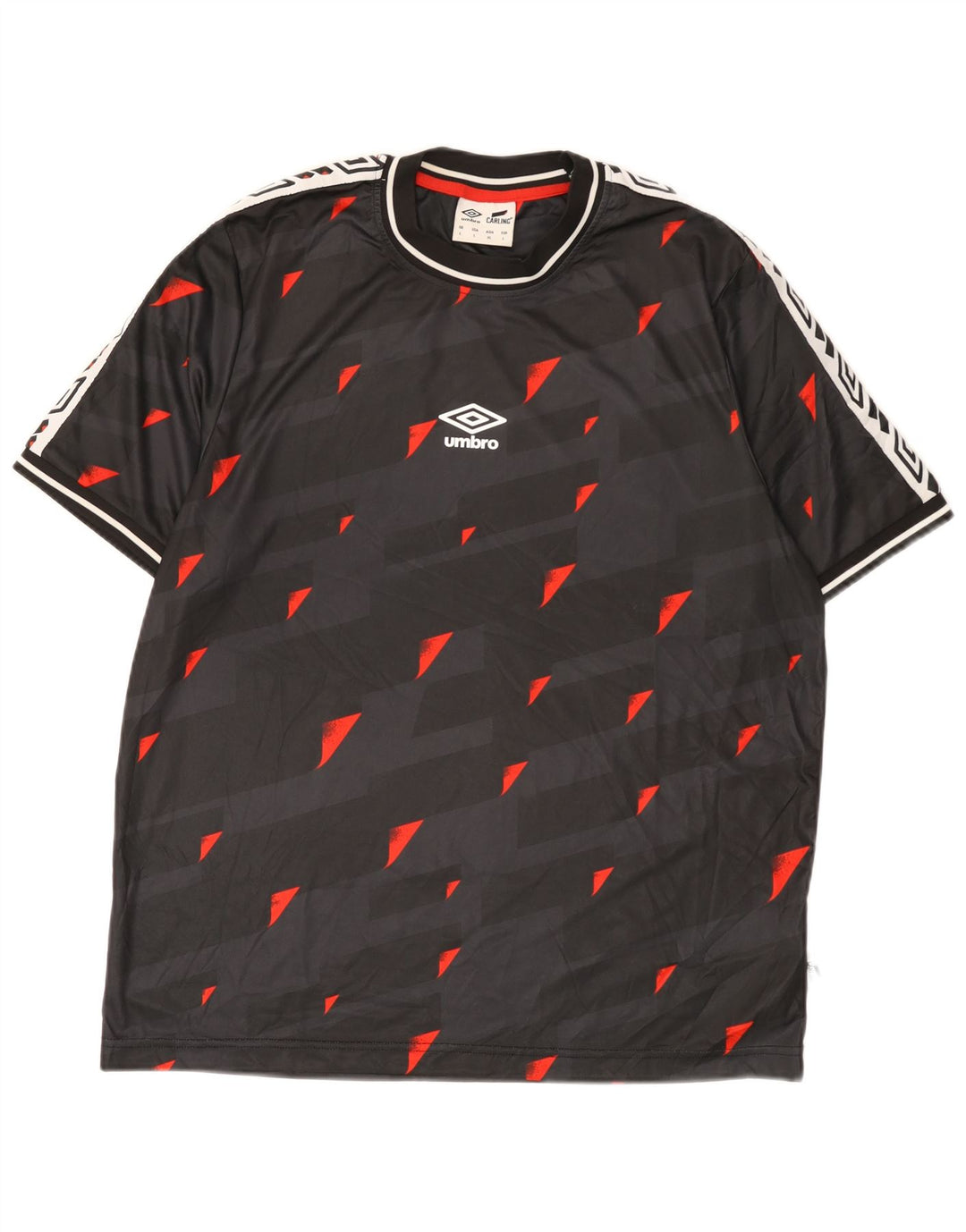 Męska koszulka z grafiką Umbro, duży czarny geometryczny poliester