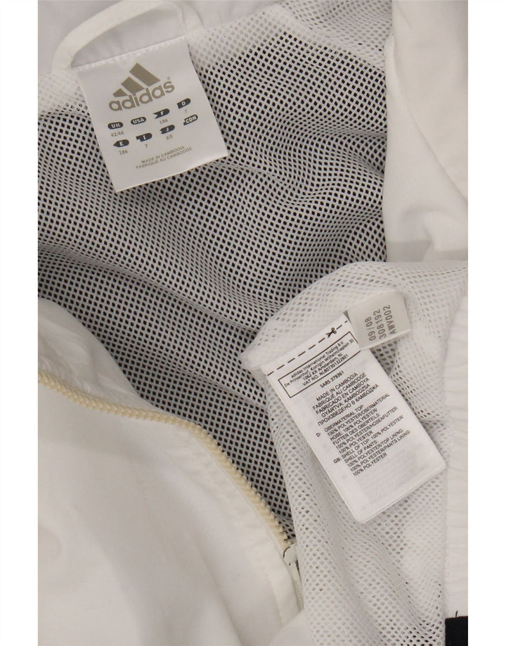 Adidas Męska bluza dresowa UK 42/44 Duży biały poliester z blokami kolorów
