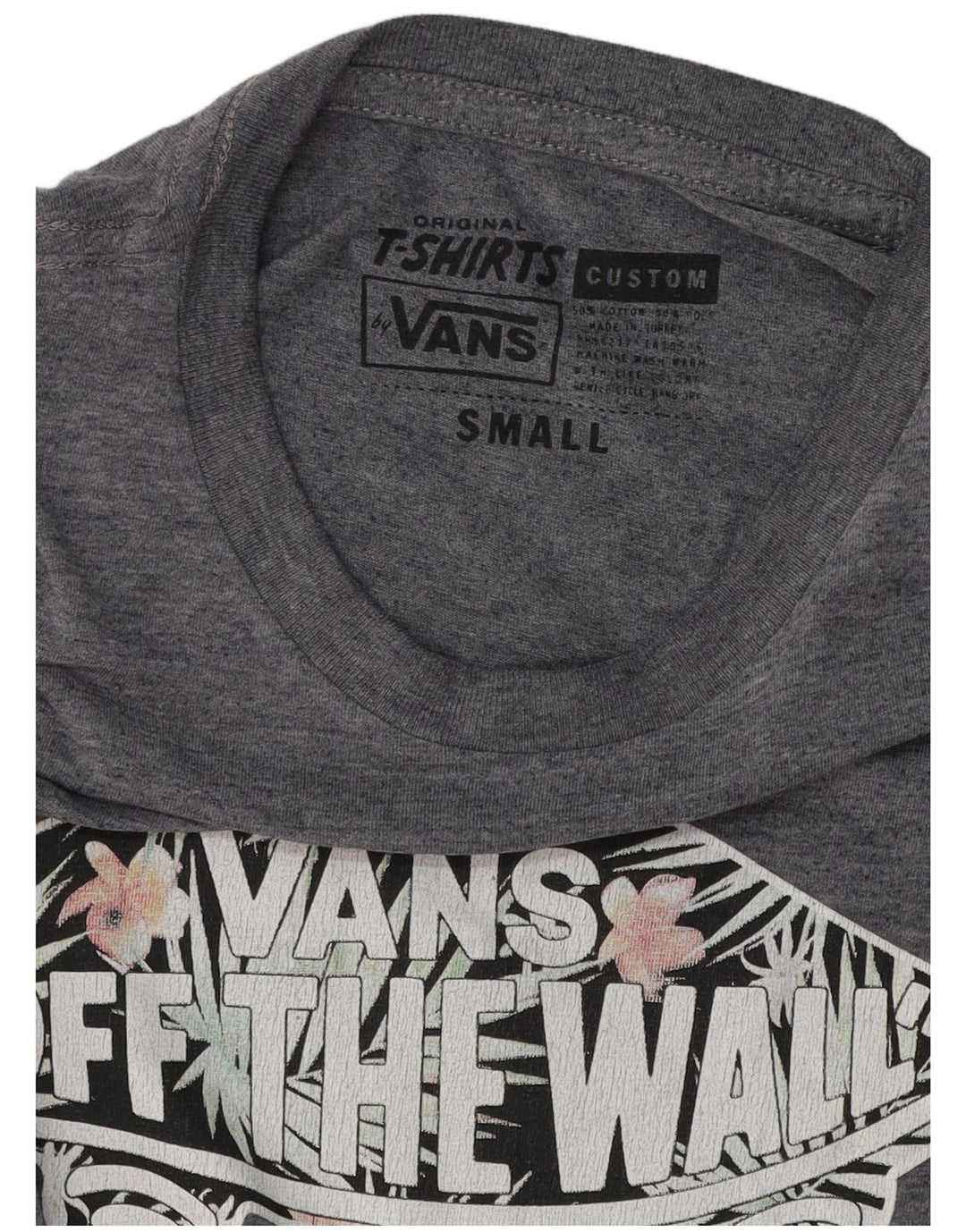 Męski T-shirt z grafiką VANS o dopasowanym kroju, mały, granatowy, bawełniany