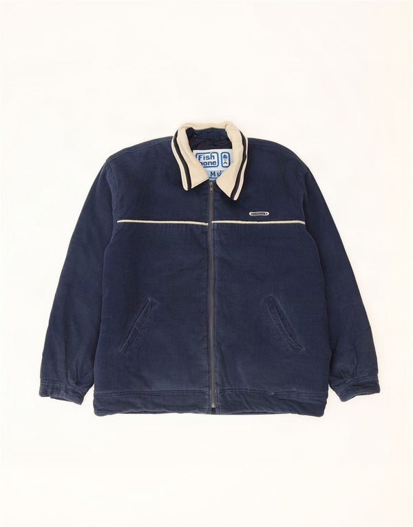 Męska kurtka sztruksowa Fishbone Graphic UK 42 XL, granatowa, bawełniana w bloki kolorów