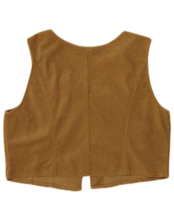 WOODPECKER Damska kamizelka welurowa UK 16, duża, beżowa, poliester