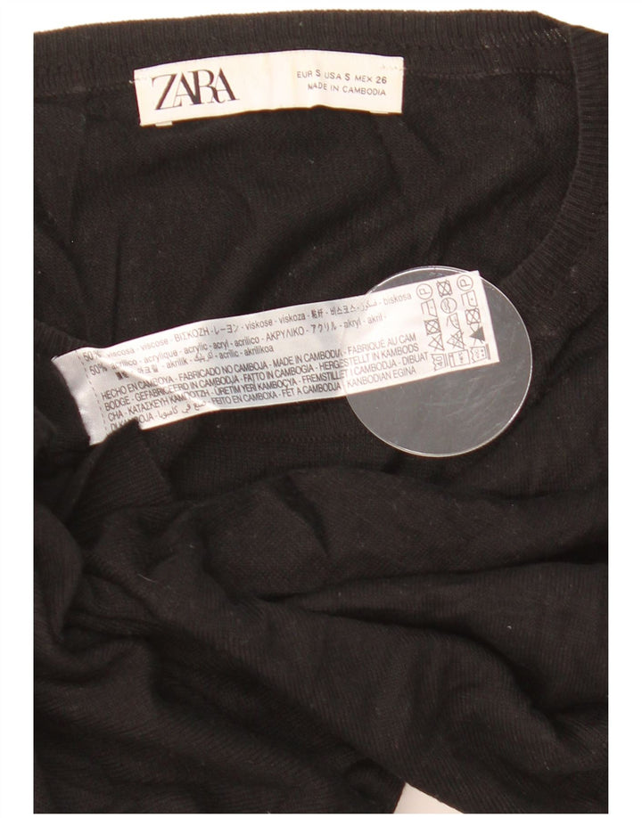 Damski sweter oversize z okrągłym dekoltem Zara UK 10 Small Black Wiskoza