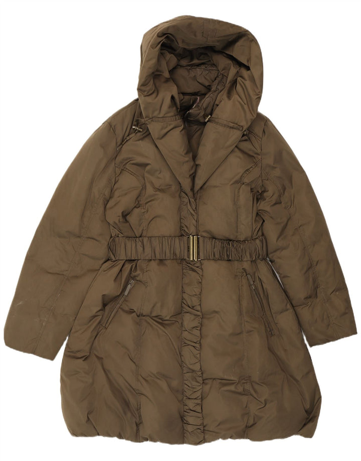 Damski płaszcz z kapturem i luźnym krojem Monsoon, UK 18 XL, khaki, poliester