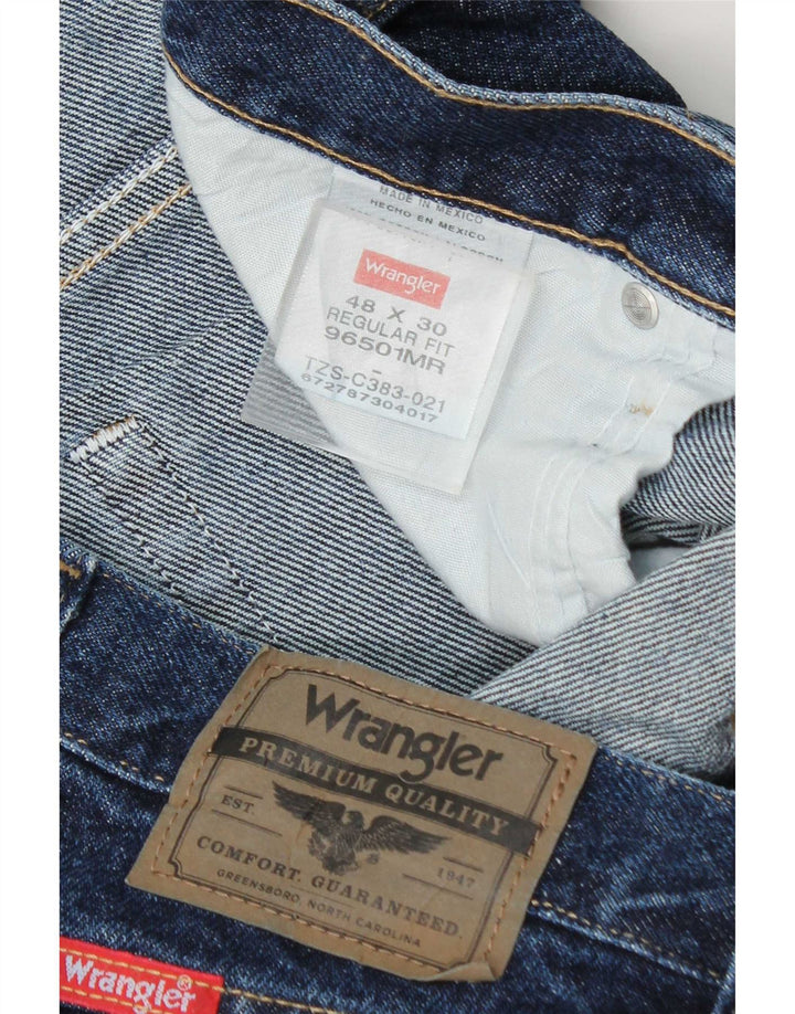 Męskie jeansy Wrangler o prostym kroju W48 L30, niebieskie, bawełniane