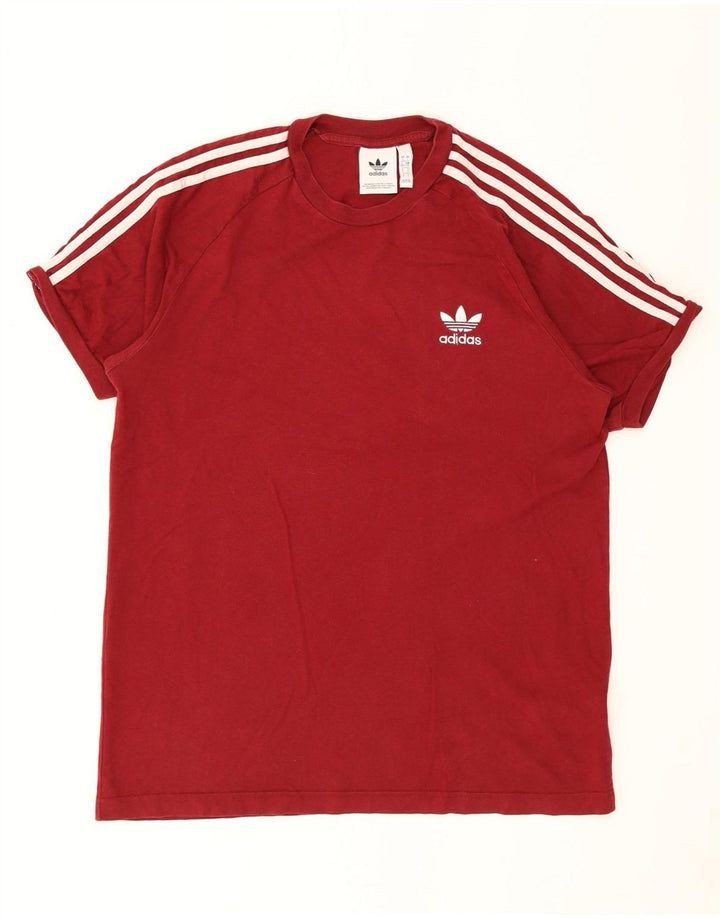 Adidas Męska Koszulka Top Duża Czerwona Bawełna