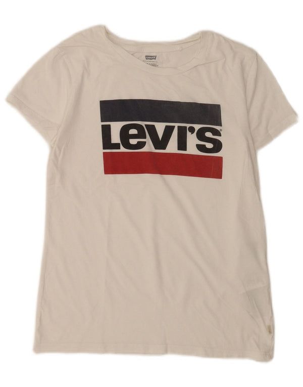 Damska koszulka z grafiką Levi's Top UK 6 XS, biała bawełna