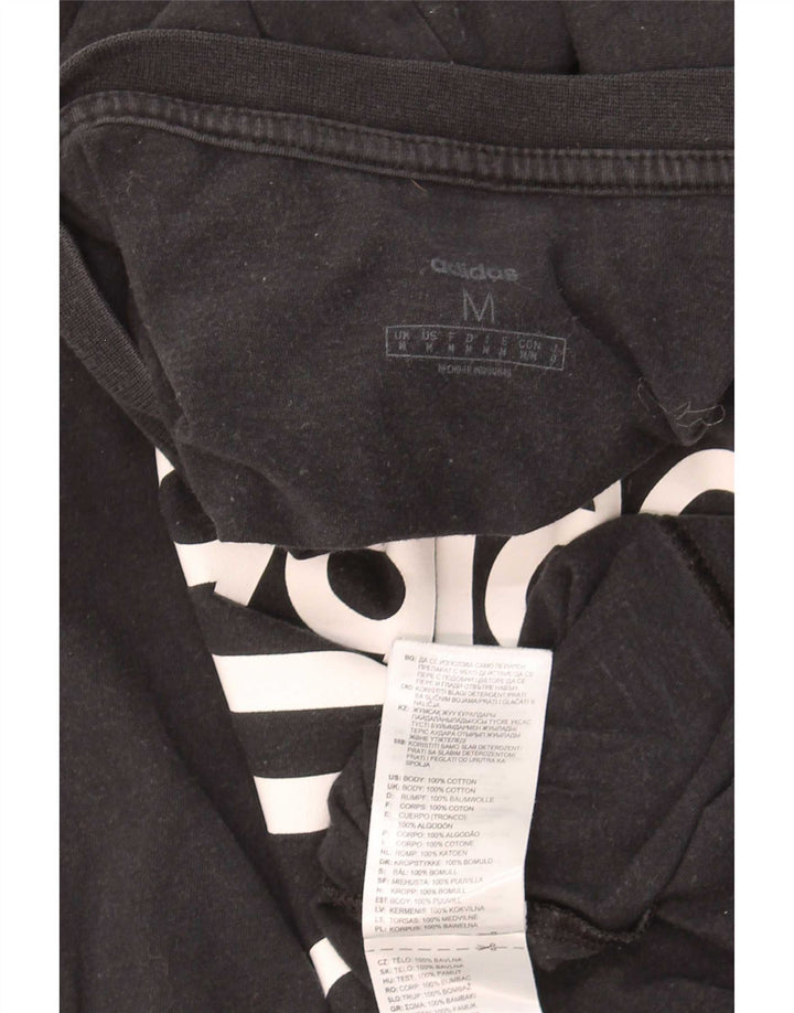 Męska koszulka z grafiką Adidas, średnia, czarna bawełna