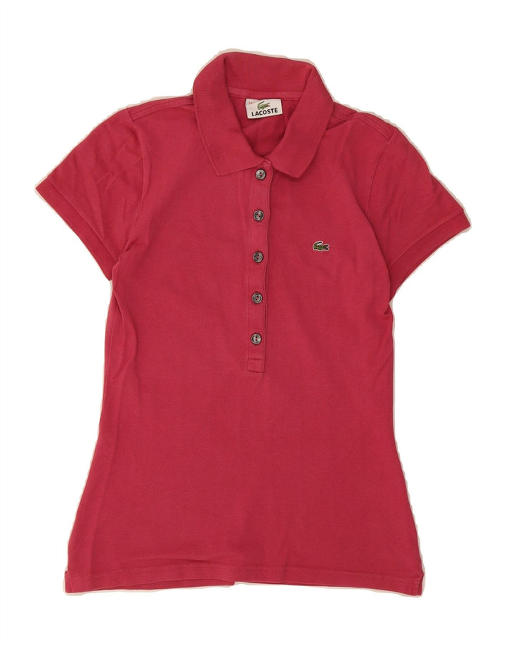 LACOSTE Womens Polo Shirt Size 34 Small Red Cotton Vintage Lacoste and Second-Hand Lacoste from Messina Hembry 