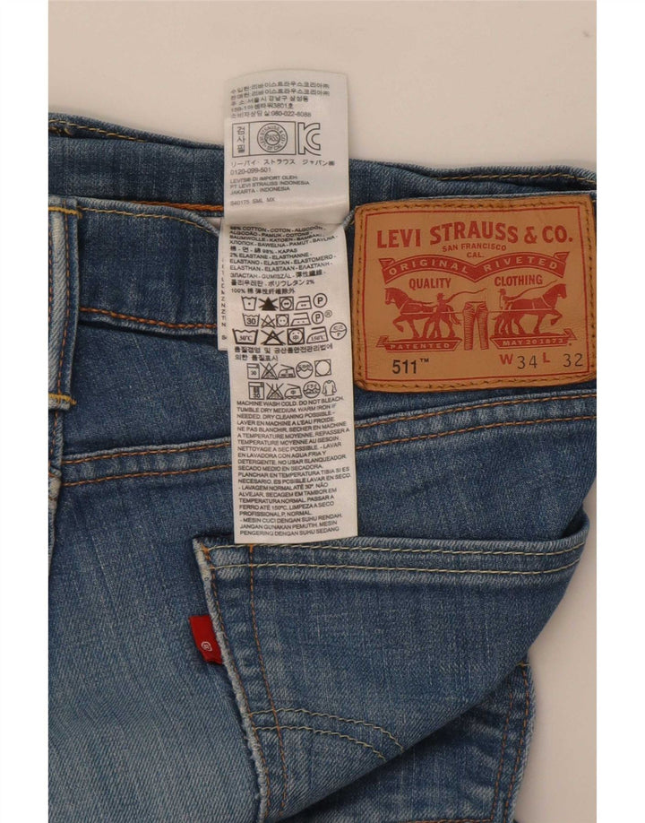 Męskie jeansy Levi's 511 Slim W34 L32 Niebieska bawełna