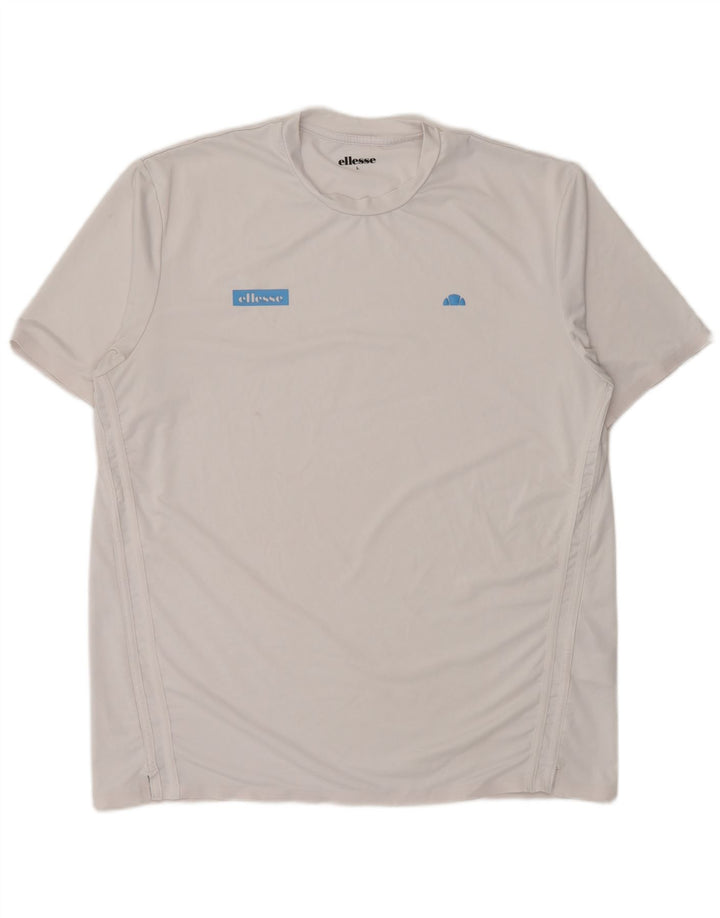 Ellesse Męski T-shirt Top Duży Biały Poliester