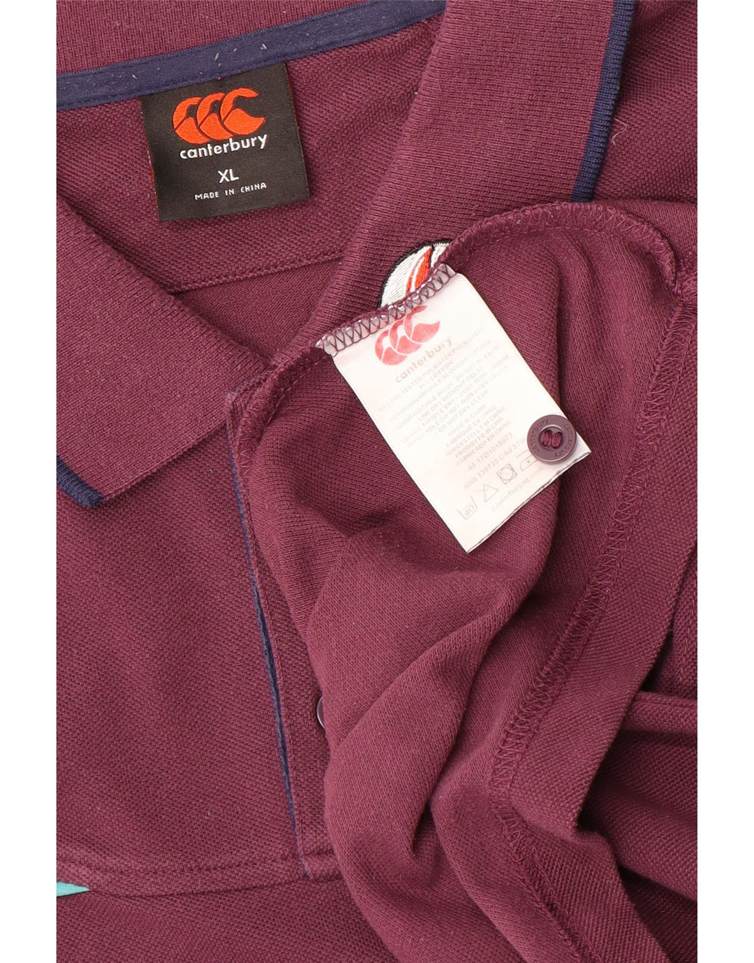 Męska koszulka polo IRFU CANTERBURY XL, fioletowa, poliestrowa