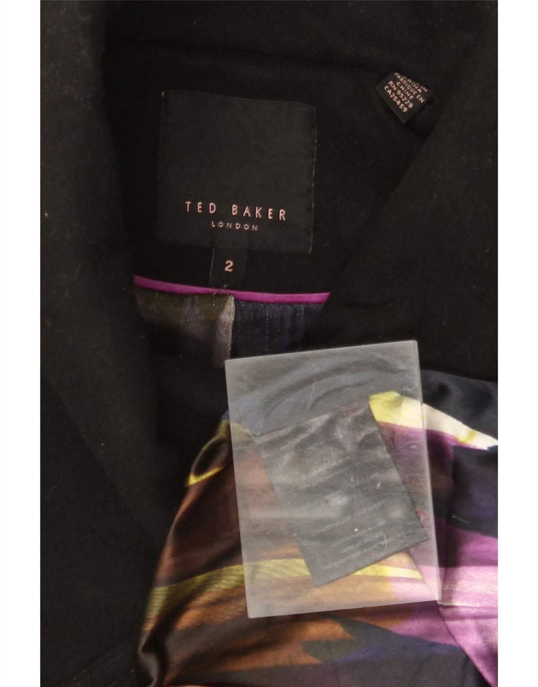 Damski trencz TED BAKER, rozmiar 2, mały, czarny, wełniany