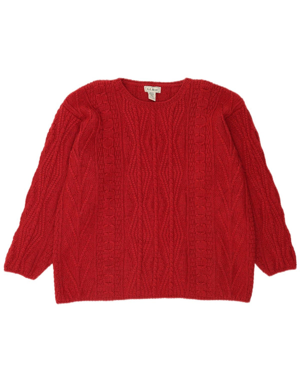 Damski sweter z okrągłym dekoltem L.L.Bean UK 18 XL, czerwona wełna