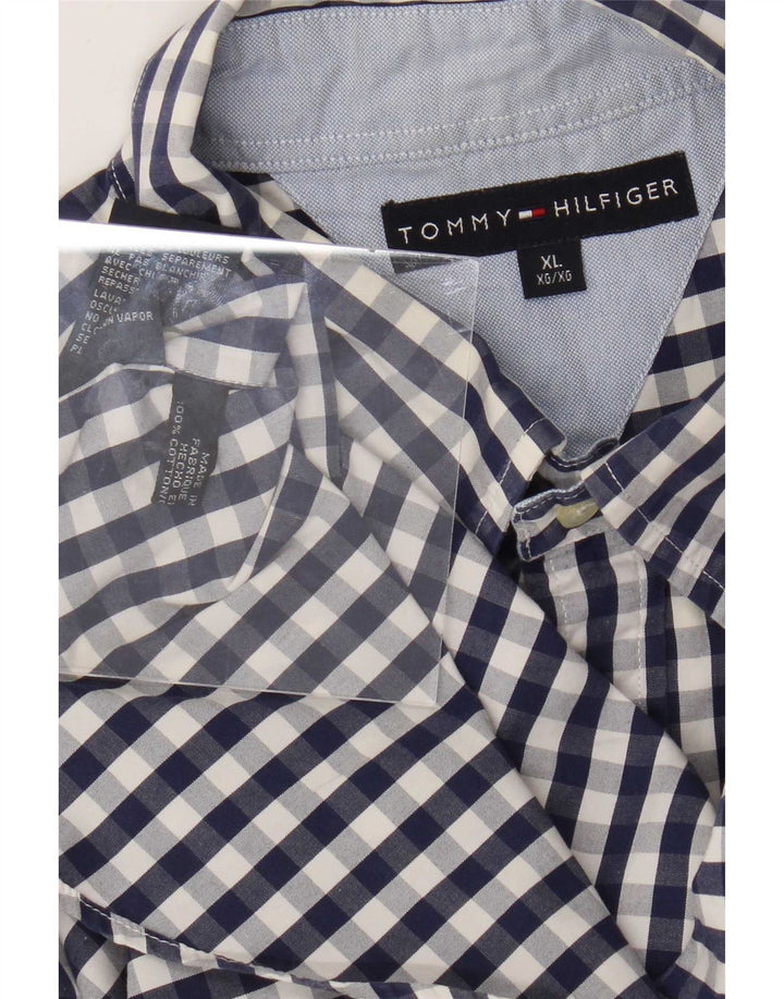 Koszula męska Tommy Hilfiger XL, bawełniana, granatowa, w kratkę
