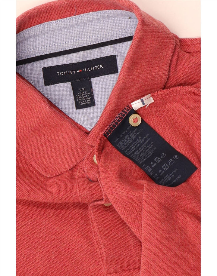 Męska koszulka polo Tommy Hilfiger, duża, czerwona, bawełniana