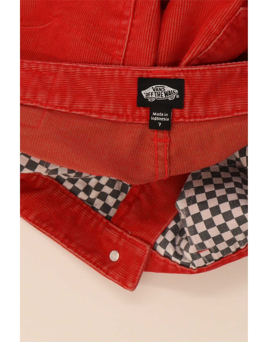 Damskie sztruksowe spodnie Vans Skinny US 7 Medium W32 L33 Czerwony poliester