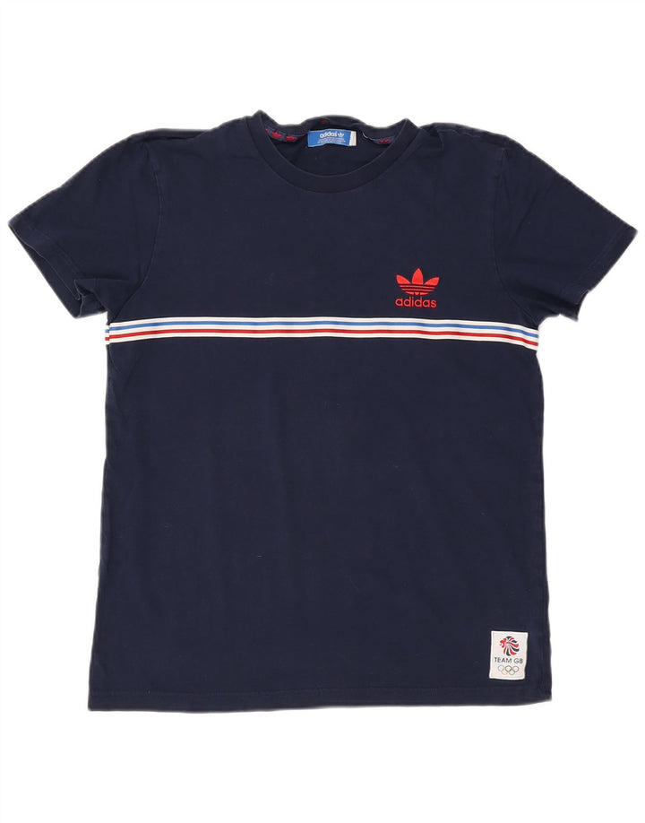 T-shirt męski Adidas Top Medium granatowy, bawełniany w paski