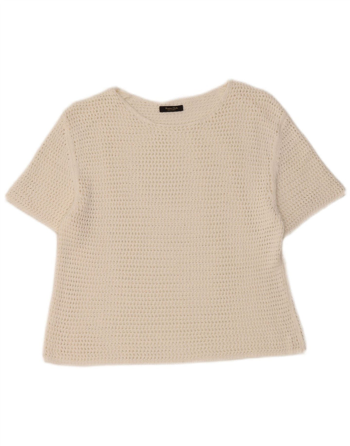 Bluzka damska Massimo Dutti Crochet Top UK 12 Średnia Biała
