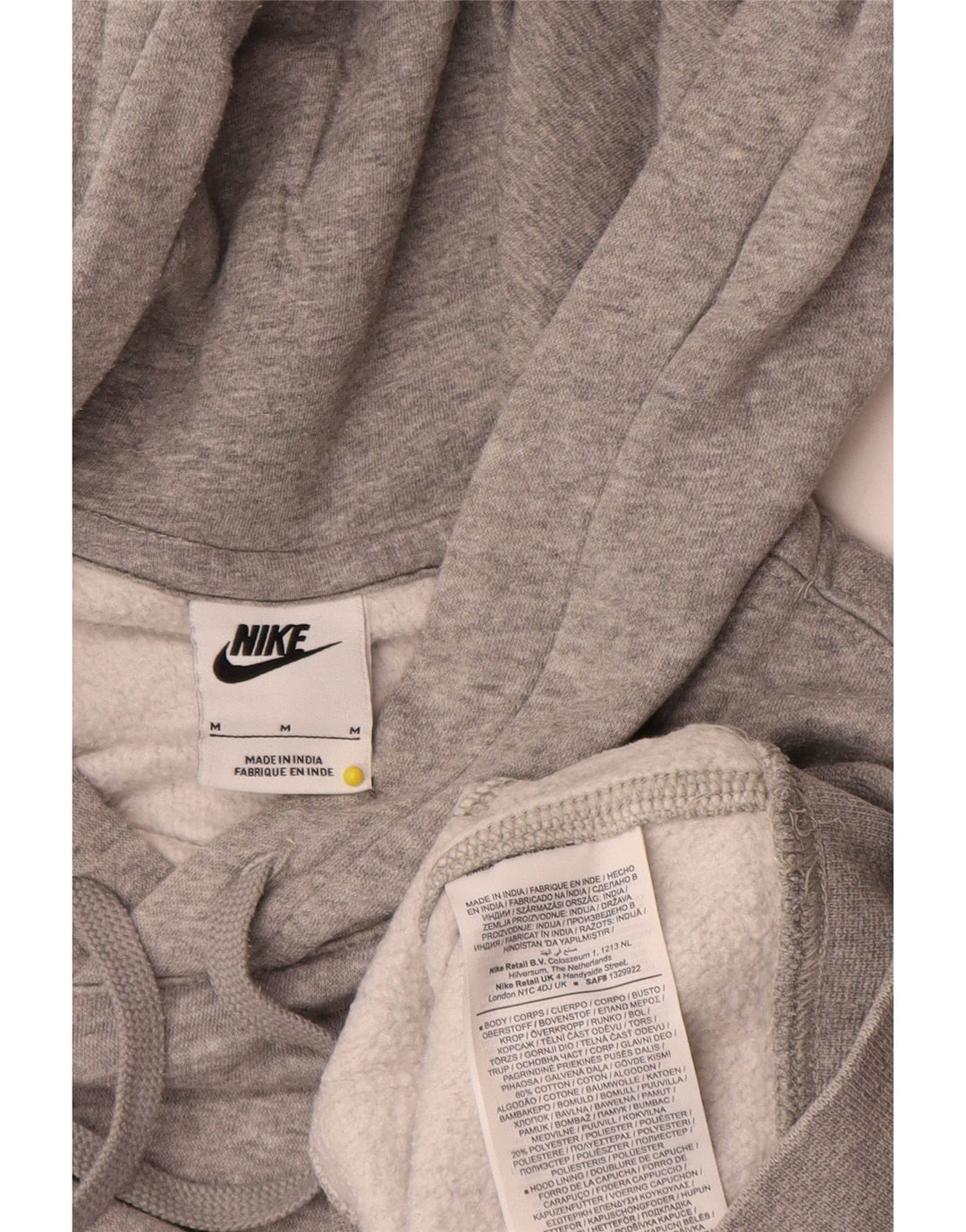 Męska bluza z kapturem Nike, średnia, szara, bawełniana nakrapiana