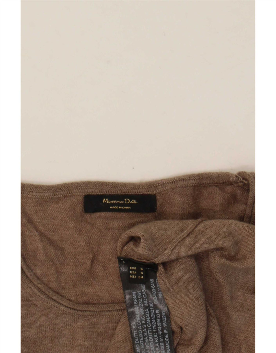 Sweter damski Massimo Dutti z okrągłym dekoltem UK 10, mały brązowy
