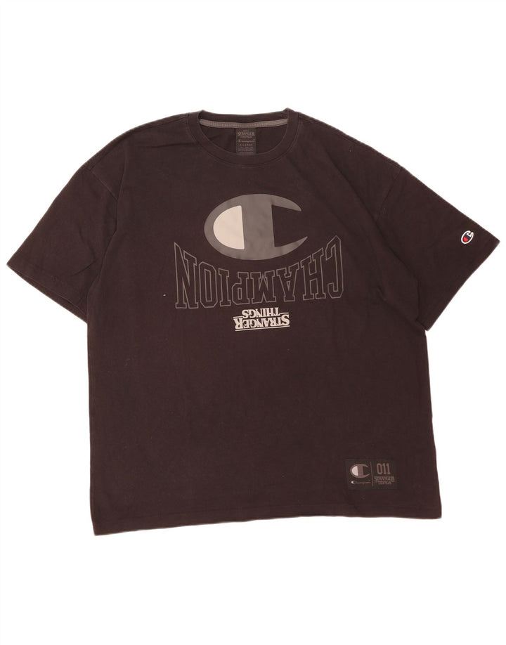 Męski T-shirt Champion Stranger Things Graphic Top XL Czarny