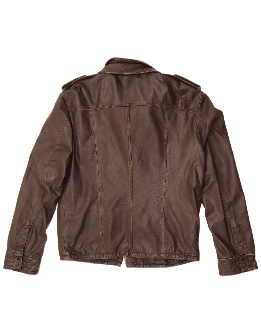 Męska skórzana kurtka wojskowa Superdry UK 42 XL, brązowa skóra