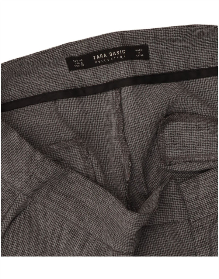 Damskie proste spodnie chino Zara EU 40 Medium W30 L27 Szara pepitka