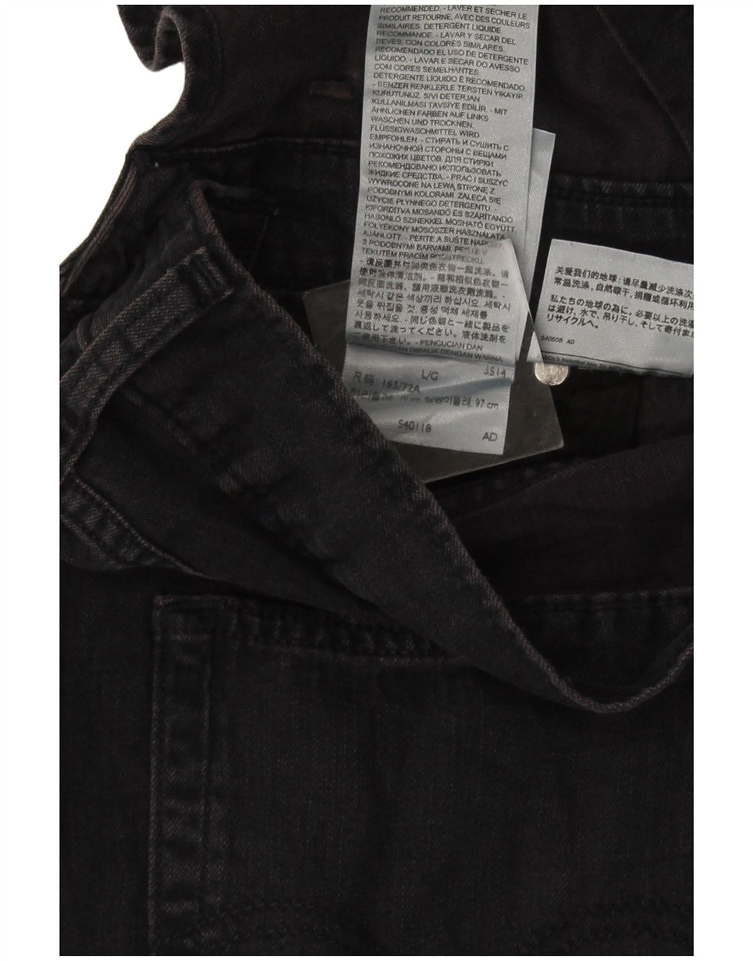 Męskie ogrodniczki Levi's Slim Jeans Large W36 L28 Szara bawełna