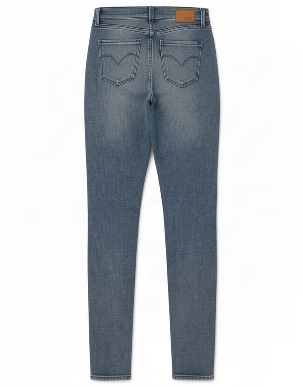 Damskie jeansy Levi's Skinny z wysokim stanem W24 L32 Niebieska bawełna