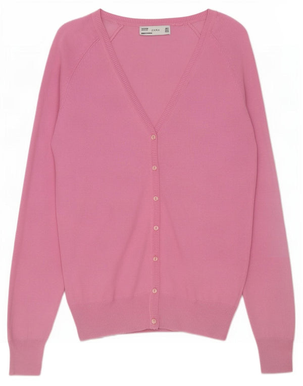 Sweter damski Zara UK 12 Średni różowy bawełniany