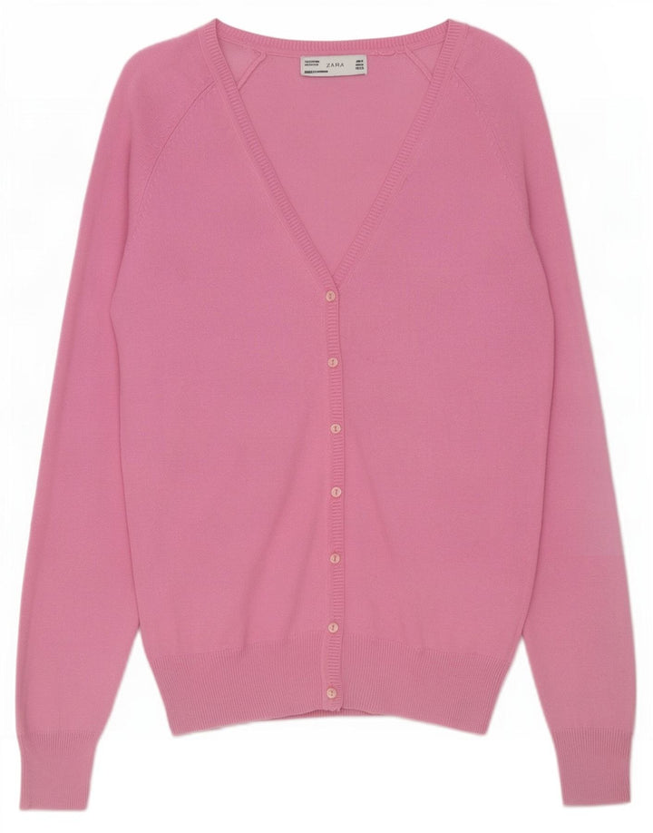 Sweter damski Zara UK 12 Średni różowy bawełniany