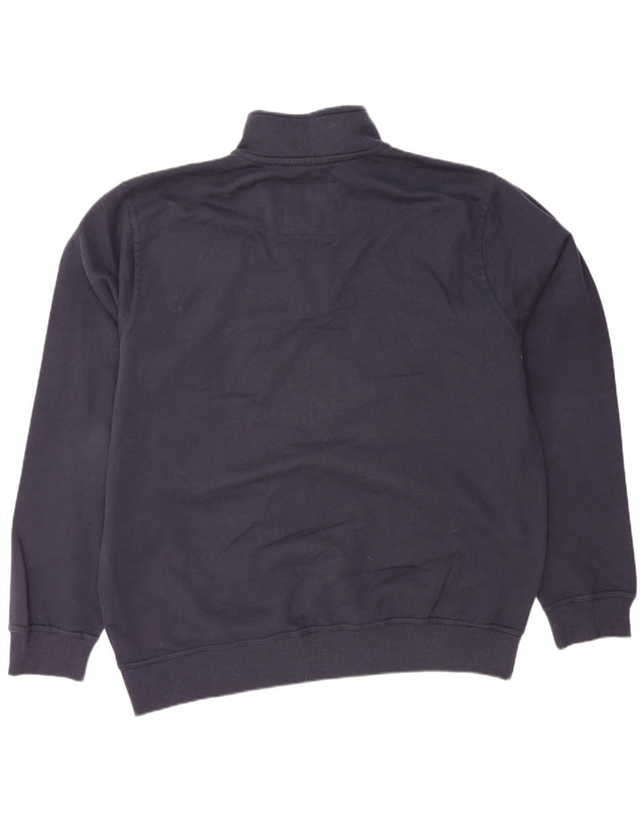 CREW CLOTHING Męski sweter z zamkiem błyskawicznym, 2XL, granatowy, bawełniany