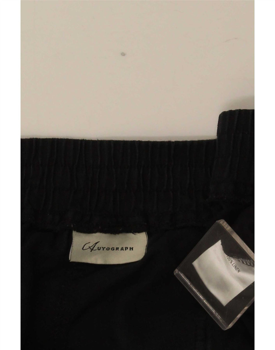 Marks & Spencer Męskie spodenki Chino W52 5XL Czarne lniane