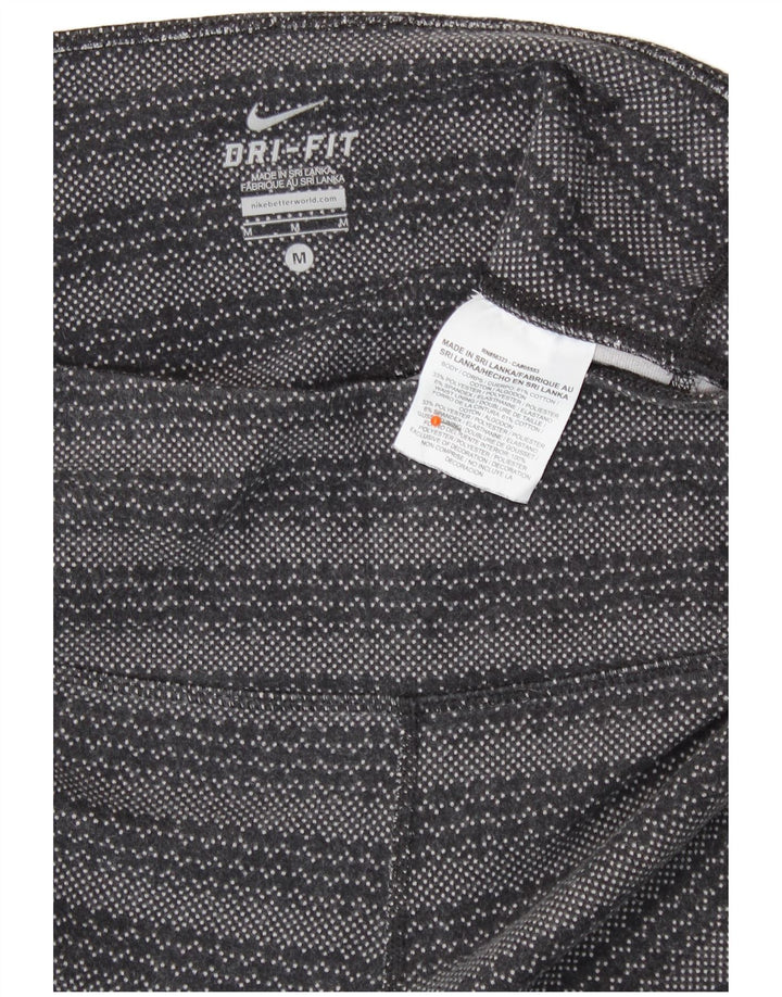 Damskie legginsy Nike Dri Fit UK 12, średnio szara, geometryczna bawełna