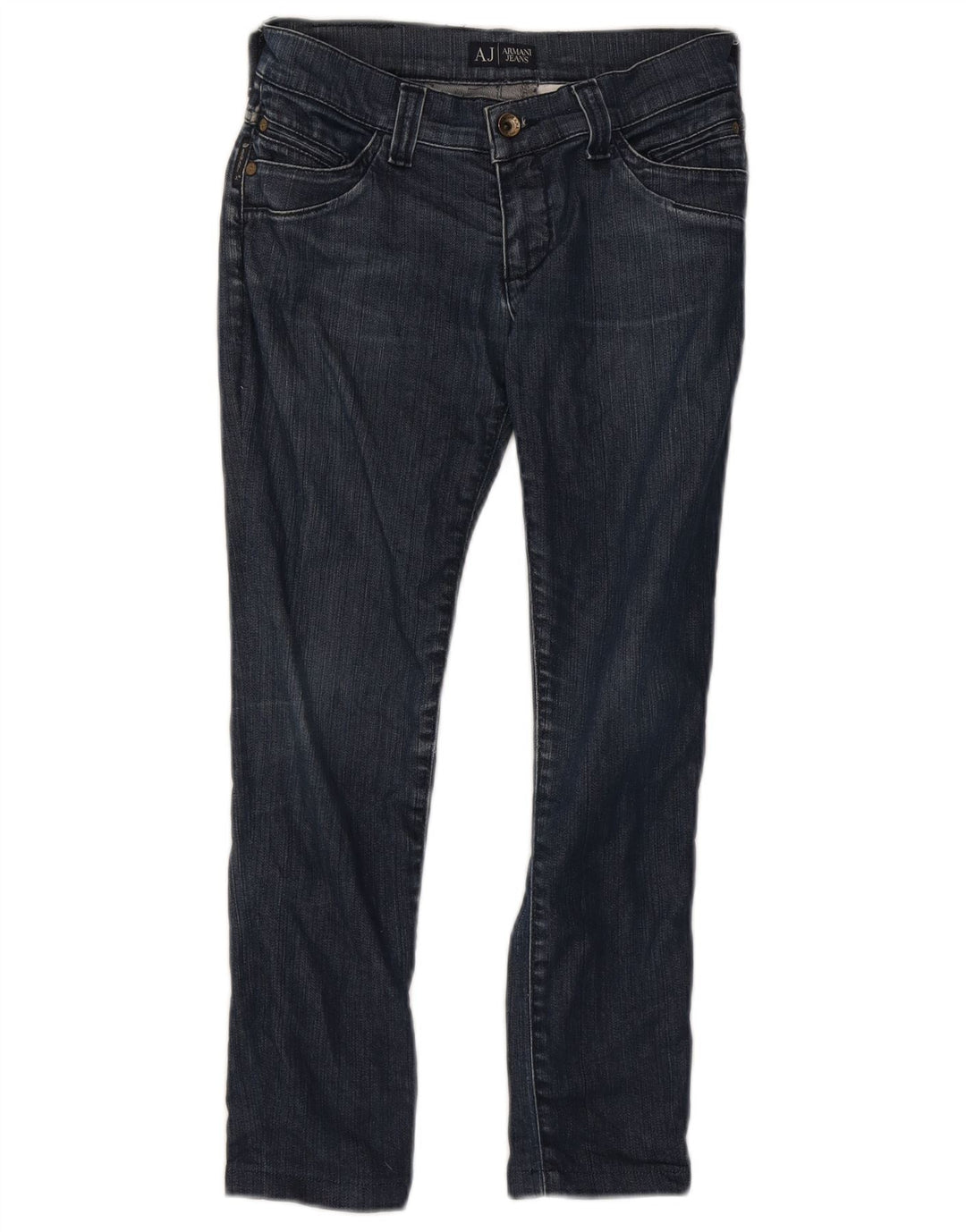 ARMANI Womens Crop Slim Jeans W28 L24 Navy Blue