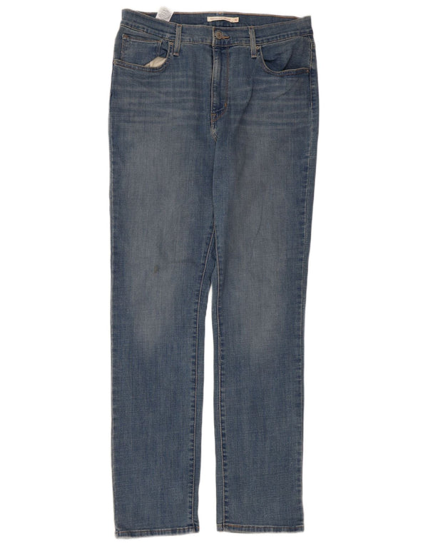 Damskie jeansy Levi's 724 z wysokim stanem, proste W32 L32, niebieska bawełna