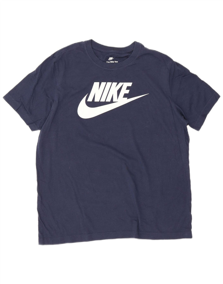 Męski T-shirt z grafiką Nike, duży, granatowy, bawełniany