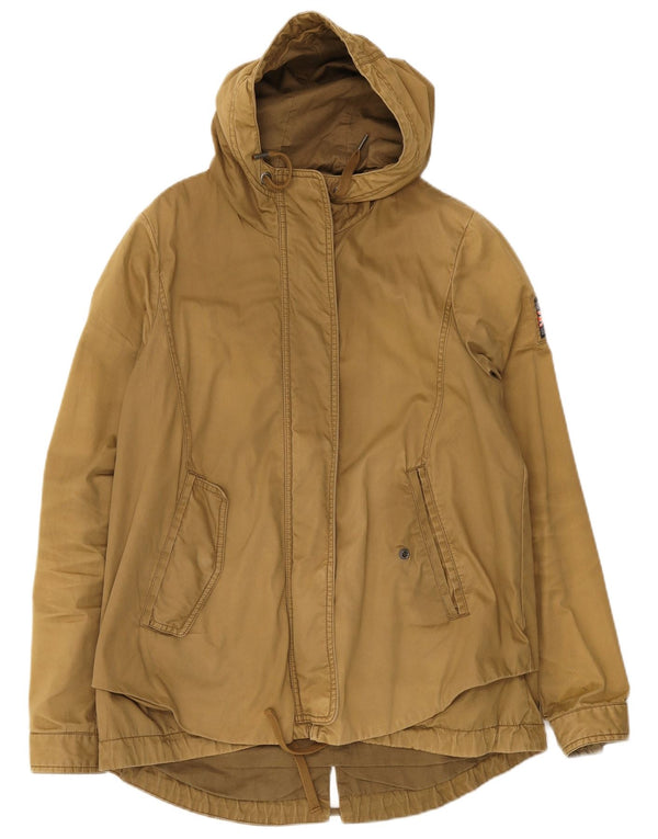 Damska kurtka parka z kapturem Superdry UK 14, średnia bawełna khaki