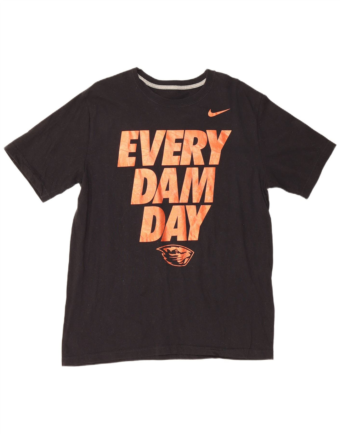 NIKE Mens Regular Fit Graphic T-Shirt Top Large Black Cotton