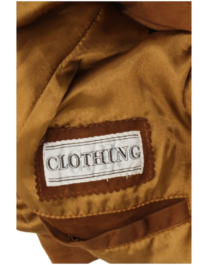 Vintage męska marynarka zapinana na 3 guziki IT 48 średnio brązowa skóra