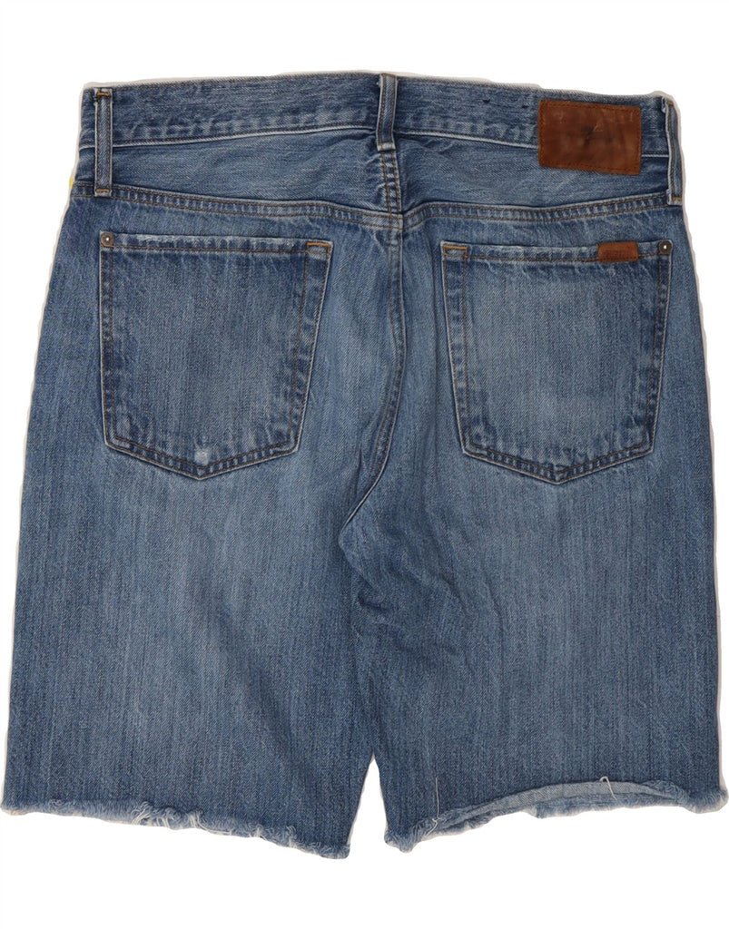 7 FOR ALL MANKIND Mens Distressed Denim Shorts W32 Medium Blue Cotton Vintage 7 For All Mankind and Second-Hand 7 For All Mankind from Messina Hembry 