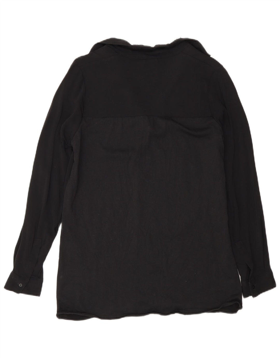 Damska bluzka z długim rękawem Massimo Dutti Top UK 10 Small, czarna wiskoza