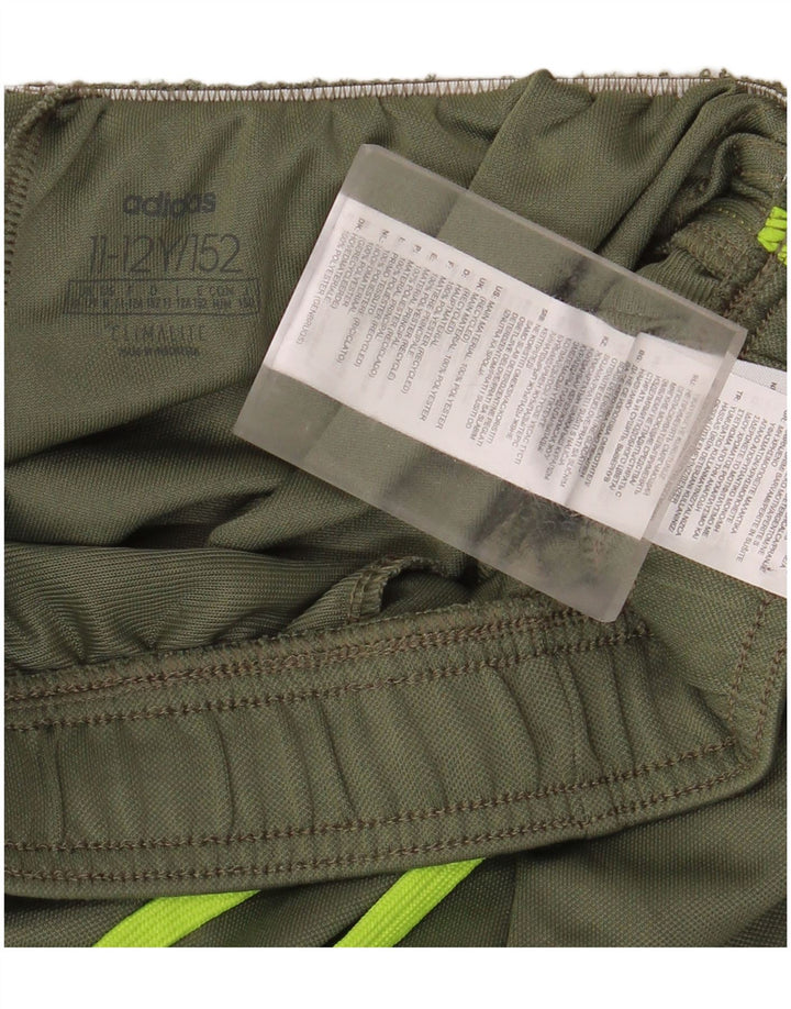 Chłopięce spodnie dresowe ADIDAS Climalite 11-12 lat, khaki, poliester