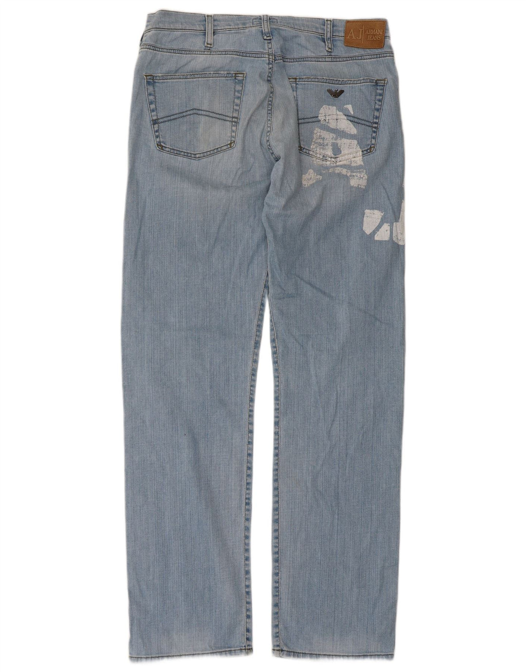Męskie jeansy Armani Graphic Straight W36 L33 Niebieskie bawełniane