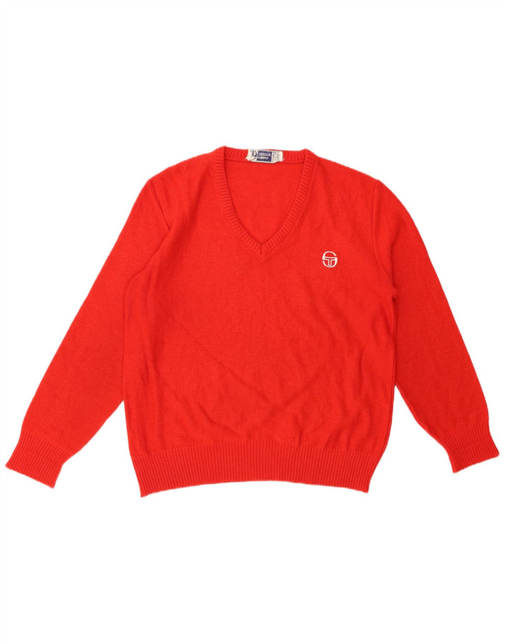 SERGIO TACCHINI Damski sweter z dekoltem w kształcie litery V, UK 14, duży czerwony