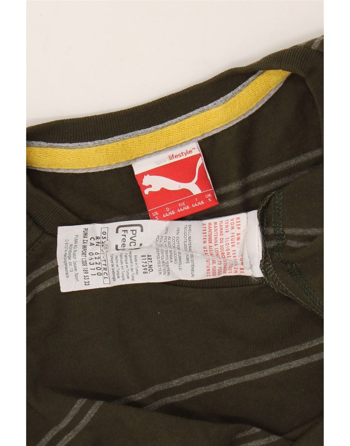 Męski top PUMA z długim rękawem i małymi bawełnianymi paskami w kolorze khaki