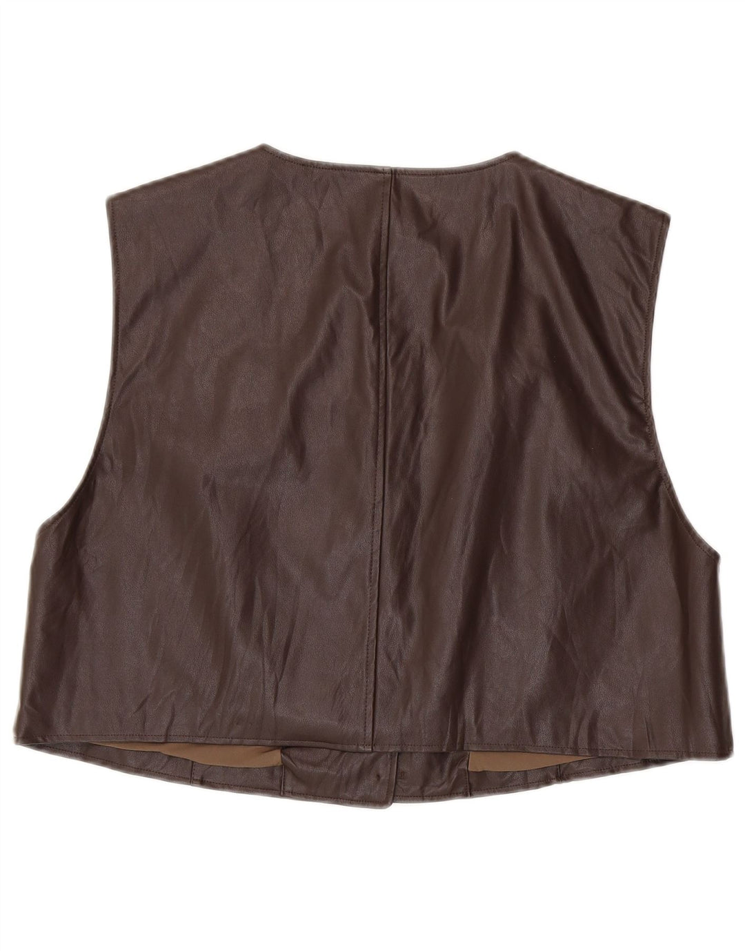 Vintage damska, skórzana kamizelka oversize UK 14, średni brąz